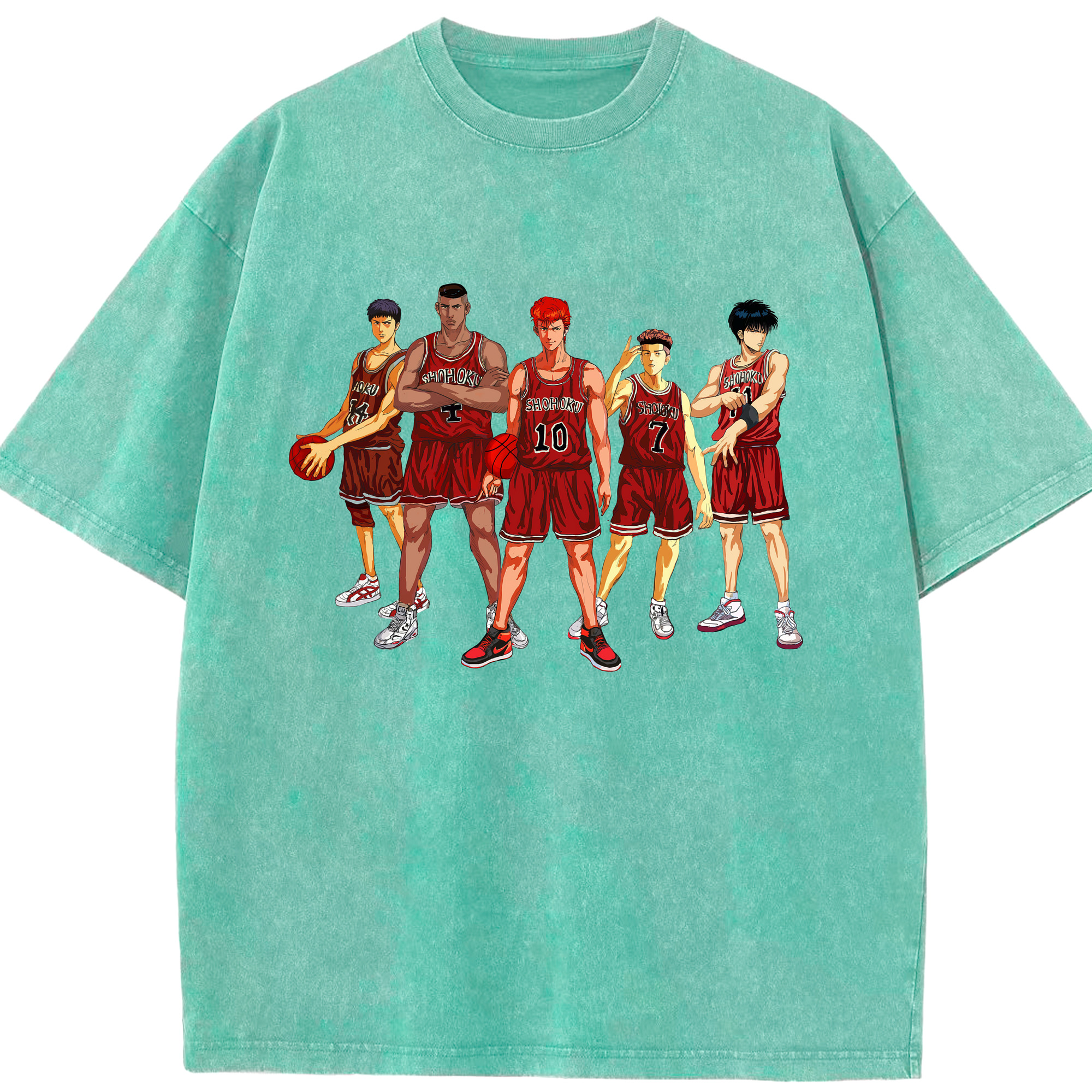 （画像用） SLAM DUNK／スラムダンク 綿100% ヴィンテージ風 半袖Tシャツ（フロントプリント）